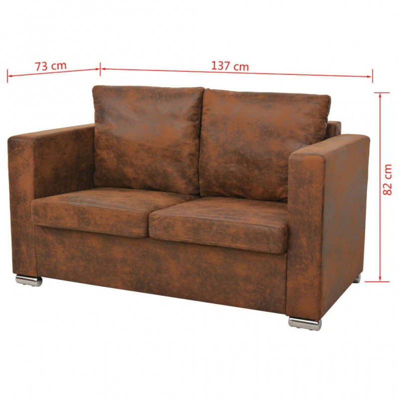 Sofa Set 2 Pieces Artificial Suede Leather Sofa Set 2 Pieces Artificial Suede Leather