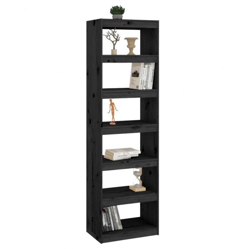 Book Cabinet/Room Divider Black 60x30x199.5 cm Solid Wood Pine Book Cabinet/Room Divider Black 60x30x199.5 cm Solid Wood Pine