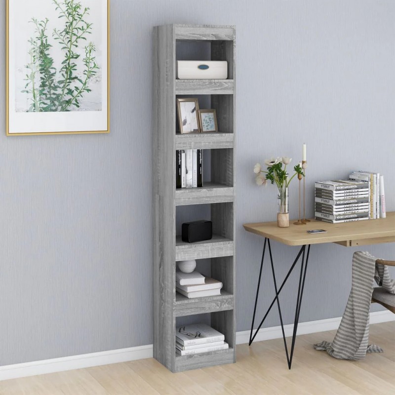 Book Cabinet/Room Divider Grey Sonoma 40x30x198 cm Book Cabinet/Room Divider Grey Sonoma 40x30x198 cm
