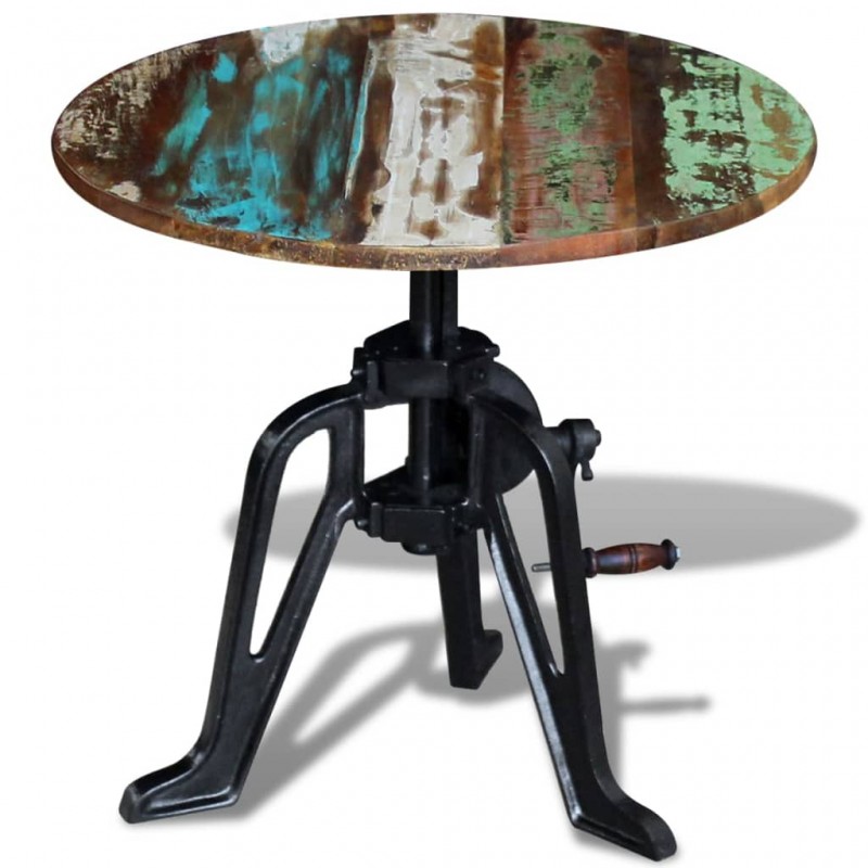 Side Table Solid Reclaimed Wood Cast Iron 60x(42-63) cm Side Table Solid Reclaimed Wood Cast Iron 60x(42-63) cm