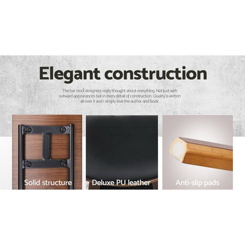 Artiss 4x Bar Stools Leather Padded w/Backrest Artiss 4x Bar Stools Leather Padded w/Backrest