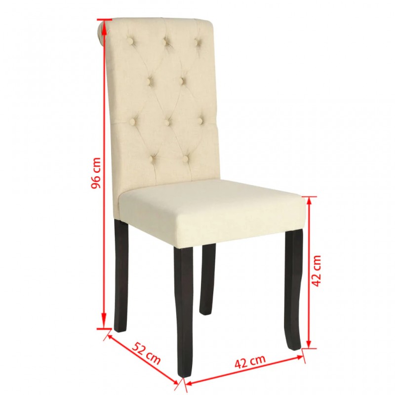 Dining Chairs 4 pcs Cream Fabric Dining Chairs 4 pcs Cream Fabric