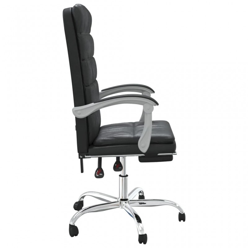 Reclining Office Chair Black Faux Leather Reclining Office Chair Black Faux Leather