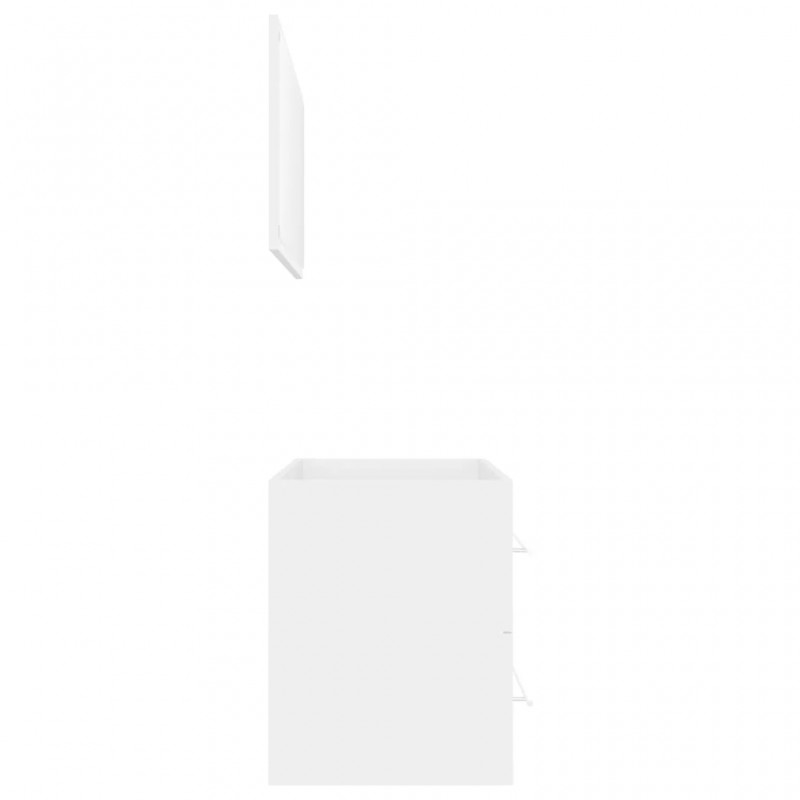 2 Piece Bathroom Furniture Set White Engineered Wood 2 Piece Bathroom Furniture Set White Engineered Wood