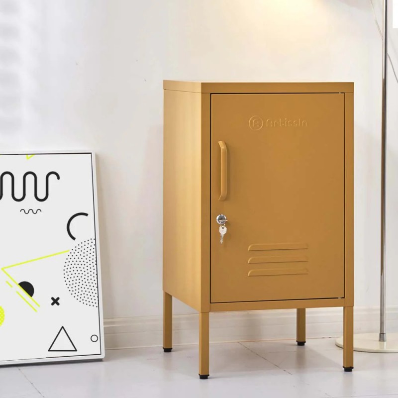 ArtissIn Bedside Table Metal Cabinet - MINI Yellow ArtissIn Bedside Table Metal Cabinet - MINI Yellow
