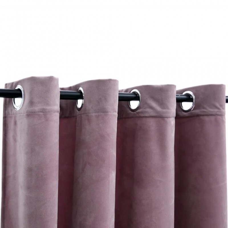 Blackout Curtain with Metal Rings Velvet Antique Pink 290x245 cm Blackout Curtain with Metal Rings Velvet Antique Pink 290x245 cm