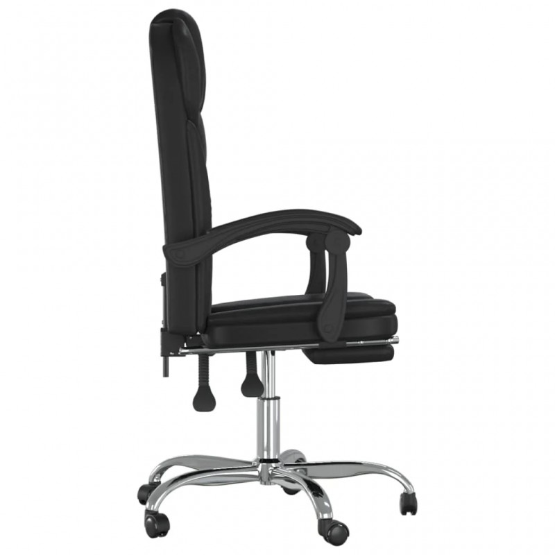Reclining Office Chair Black Faux Leather Reclining Office Chair Black Faux Leather