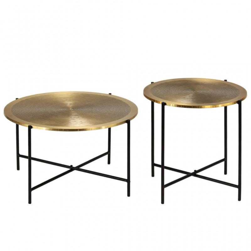 Table Set 2 Pieces Brass-covered MDF Table Set 2 Pieces Brass-covered MDF