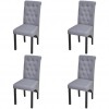 Dining Chairs 4 pcs Light Grey Fabric