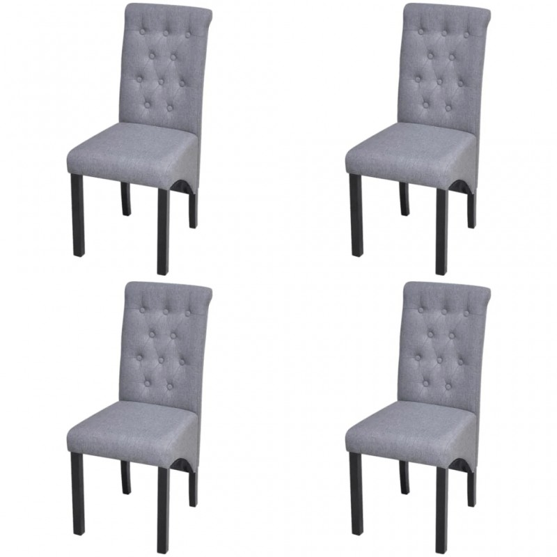 Dining Chairs 4 pcs Light Grey Fabric