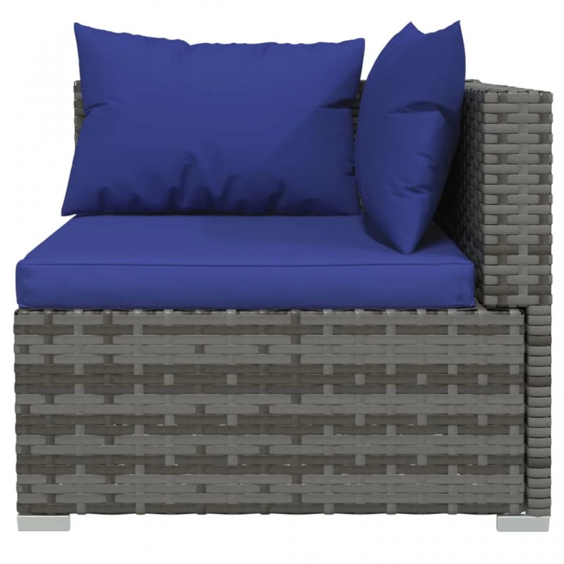 2-Seater Sofa with Cushions Grey Poly Rattan 2-Seater Sofa with Cushions Grey Poly Rattan