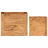 Side Tables 2 pcs Solid Acacia Wood Honey Finish