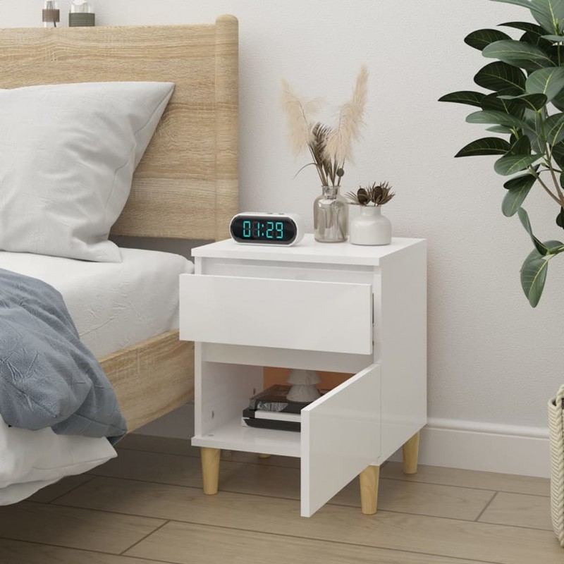 Bedside Cabinet High Gloss White 40x35x50 cm Bedside Cabinet High Gloss White 40x35x50 cm