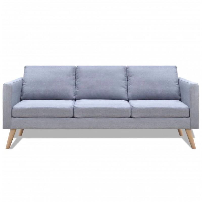 Sofa 3-Seater Fabric Light Grey Sofa 3-Seater Fabric Light Grey