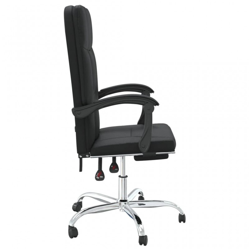 Reclining Office Chair Black Faux Leather Reclining Office Chair Black Faux Leather