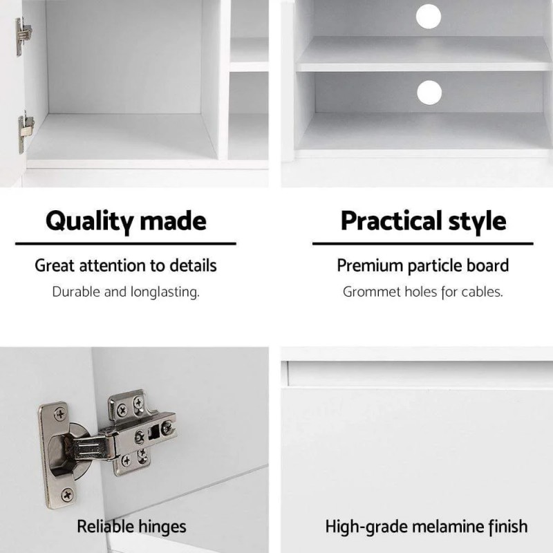 Artiss TV Cabinet Entertainment Unit 120cm White Anita Artiss TV Cabinet Entertainment Unit 120cm White Anita