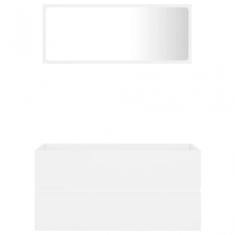 2 Piece Bathroom Furniture Set White Engineered Wood 2 Piece Bathroom Furniture Set White Engineered Wood