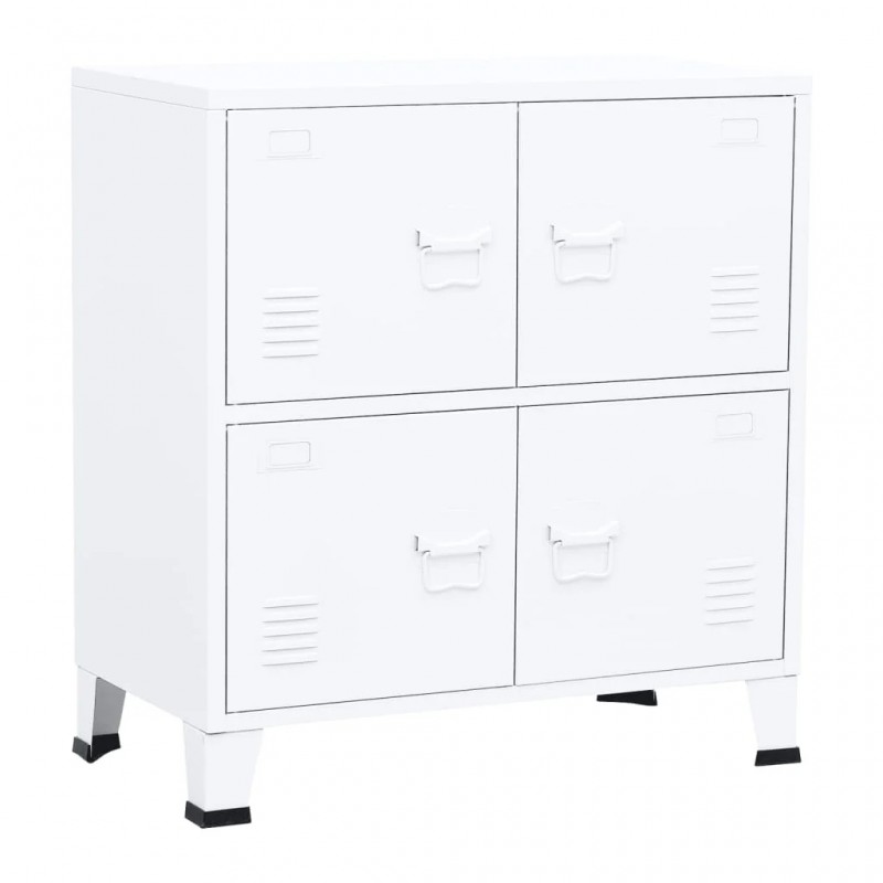 Industrial Storage Chest White 75x40x80 cm Steel Industrial Storage Chest White 75x40x80 cm Steel