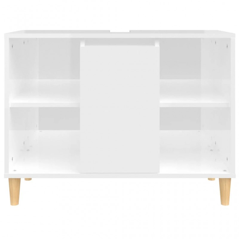Sink Cabinet High Gloss White 80x33x60 cm Engineered Wood Sink Cabinet High Gloss White 80x33x60 cm Engineered Wood