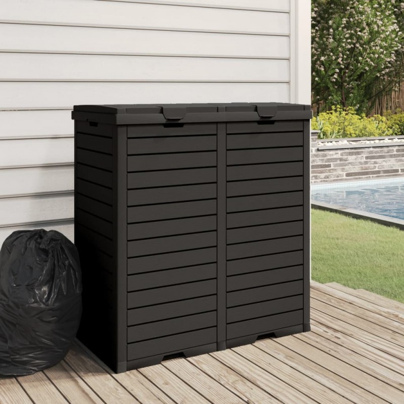 Outdoor Garbage Bin Black 78x41x86 cm Polypropylene Outdoor Garbage Bin Black 78x41x86 cm Polypropylene