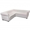 Chesterfield Corner Sofa 5-Seater Artificial Leather White