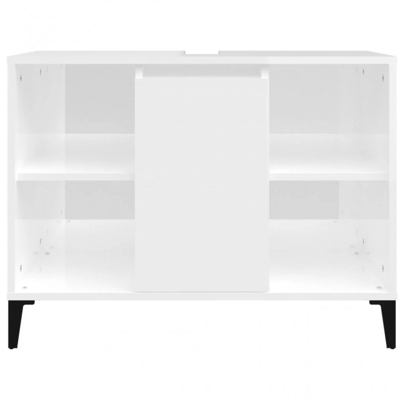 Sink Cabinet High Gloss White 80x33x60 cm Engineered Wood Sink Cabinet High Gloss White 80x33x60 cm Engineered Wood