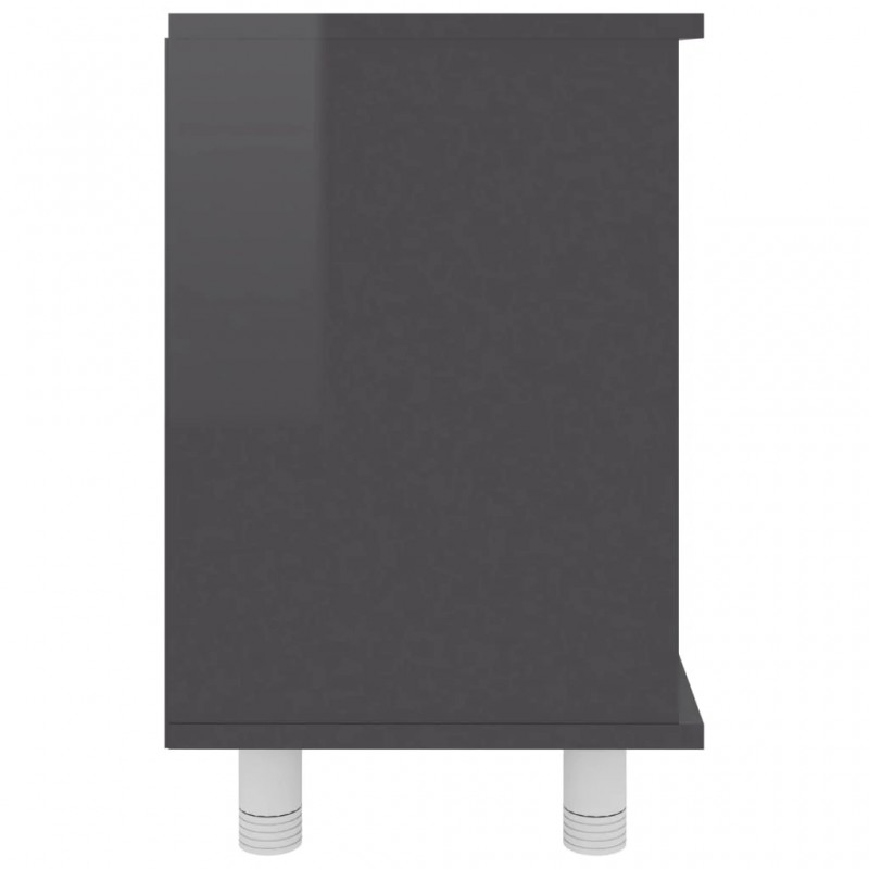 Bathroom Cabinet High Gloss Grey 60x32x53.5 cm Engineered Wood Bathroom Cabinet High Gloss Grey 60x32x53.5 cm Engineered Wood
