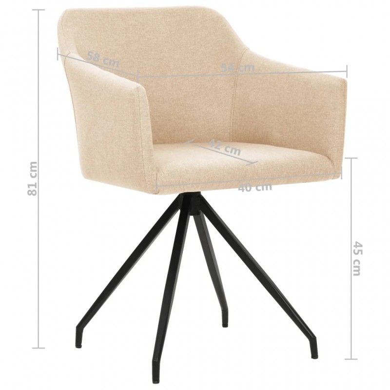 Swivel Dining Chairs 2 pcs Cream Fabric Swivel Dining Chairs 2 pcs Cream Fabric