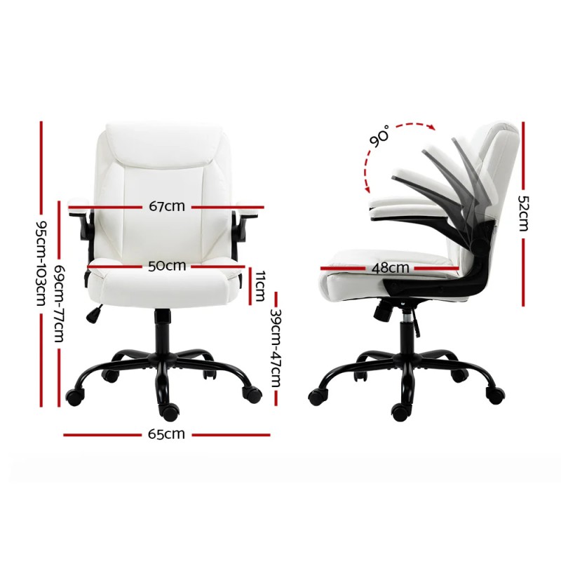 Artiss Executive Office Chair Mid Back White Artiss Executive Office Chair Mid Back White