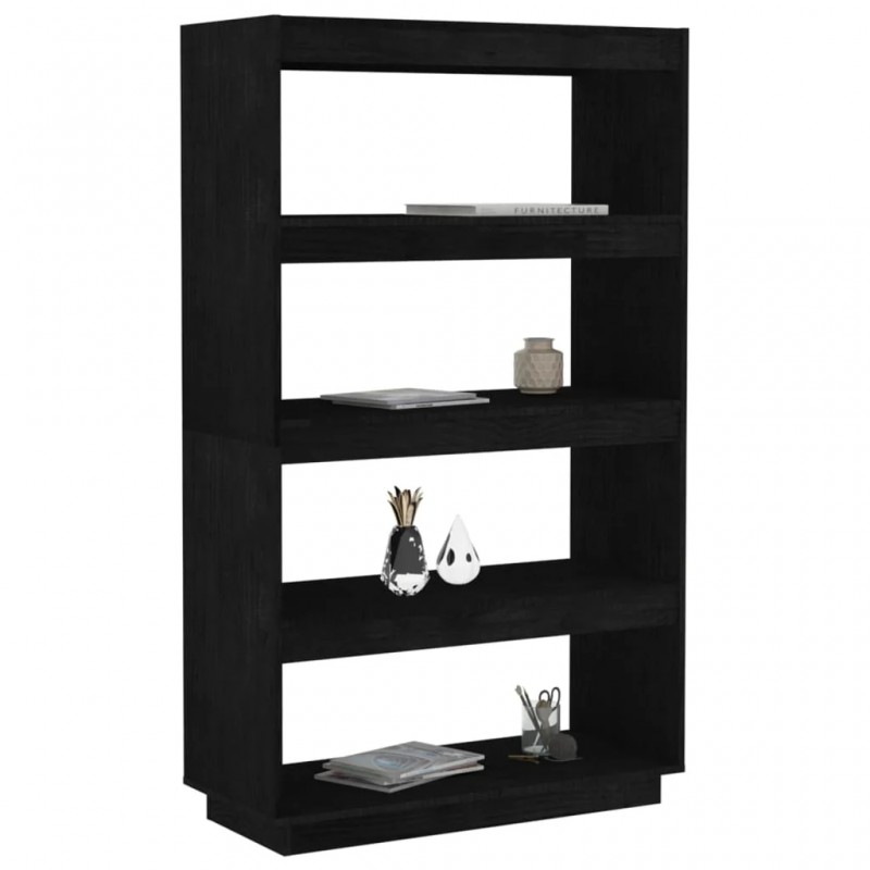 Book Cabinet/Room Divider Black 80x35x135 cm Solid Pinewood Book Cabinet/Room Divider Black 80x35x135 cm Solid Pinewood