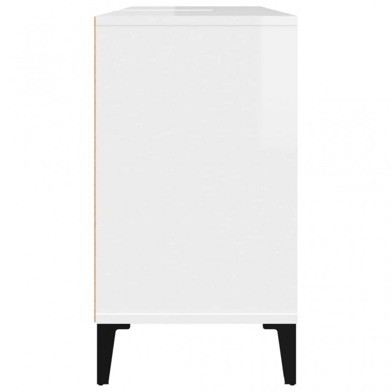 Sink Cabinet High Gloss White 80x33x60 cm Engineered Wood Sink Cabinet High Gloss White 80x33x60 cm Engineered Wood