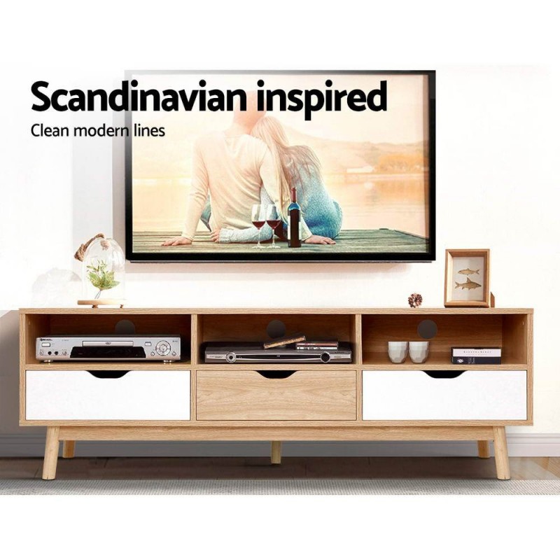 Artiss TV Cabinet Entertainment Unit Wooden Scandinavian Artiss TV Cabinet Entertainment Unit Wooden Scandinavian