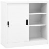Office Cabinet with Sliding Door White 90x40x90 cm Steel