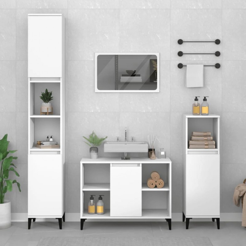 Sink Cabinet White 80x33x60 cm Engineered Wood