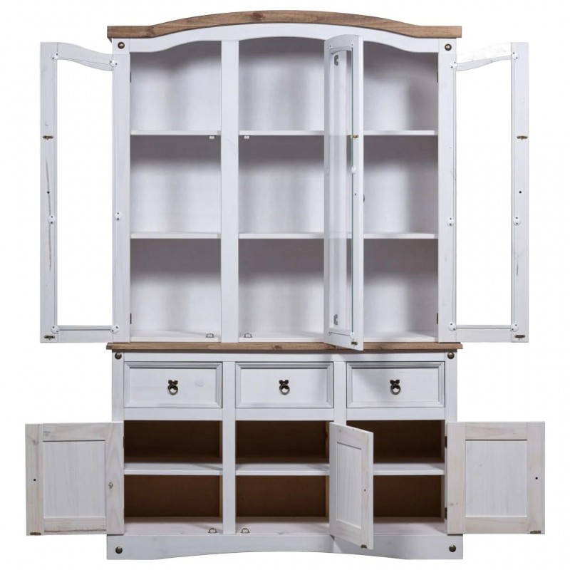 Buffet & Hutch Mexican Pine Corona Range White Buffet & Hutch Mexican Pine Corona Range White