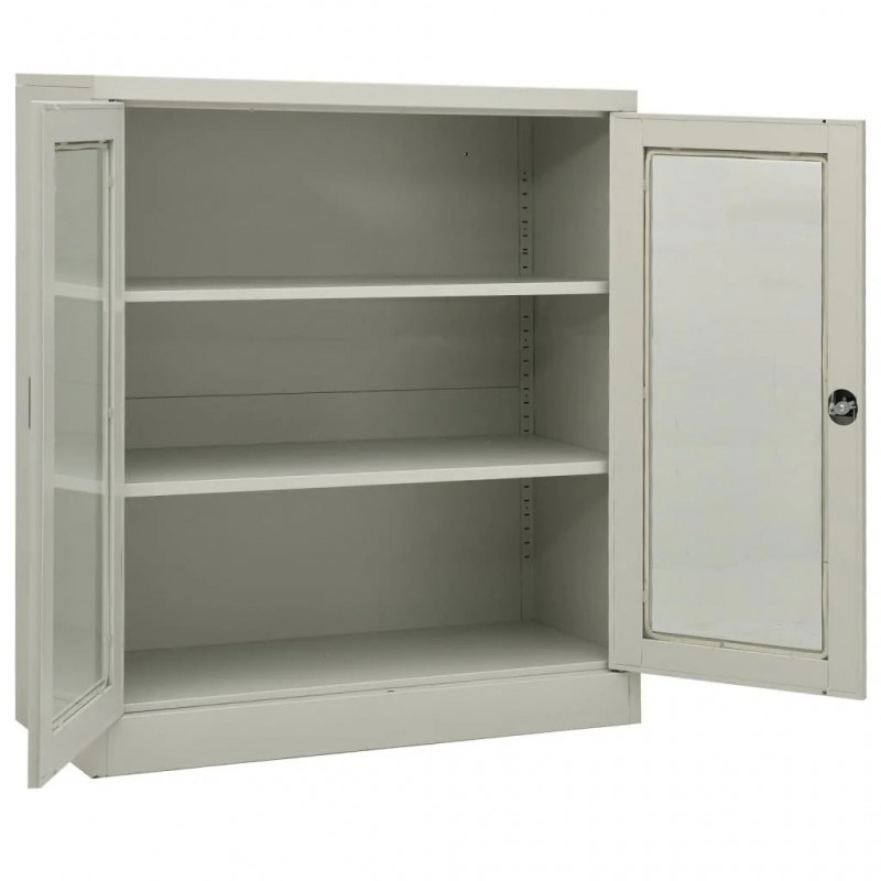 Office Cabinet Light Grey 90x40x105 cm Steel Office Cabinet Light Grey 90x40x105 cm Steel