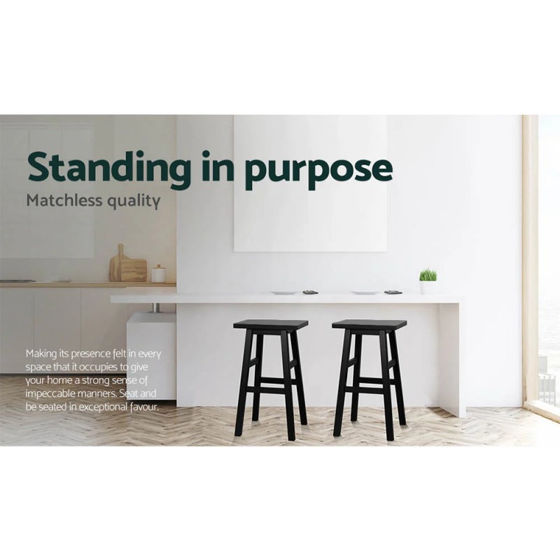 Artiss Bar Stools Kitchen Counter Stools Wooden Chairs Black x4 Artiss Bar Stools Kitchen Counter Stools Wooden Chairs Black x4