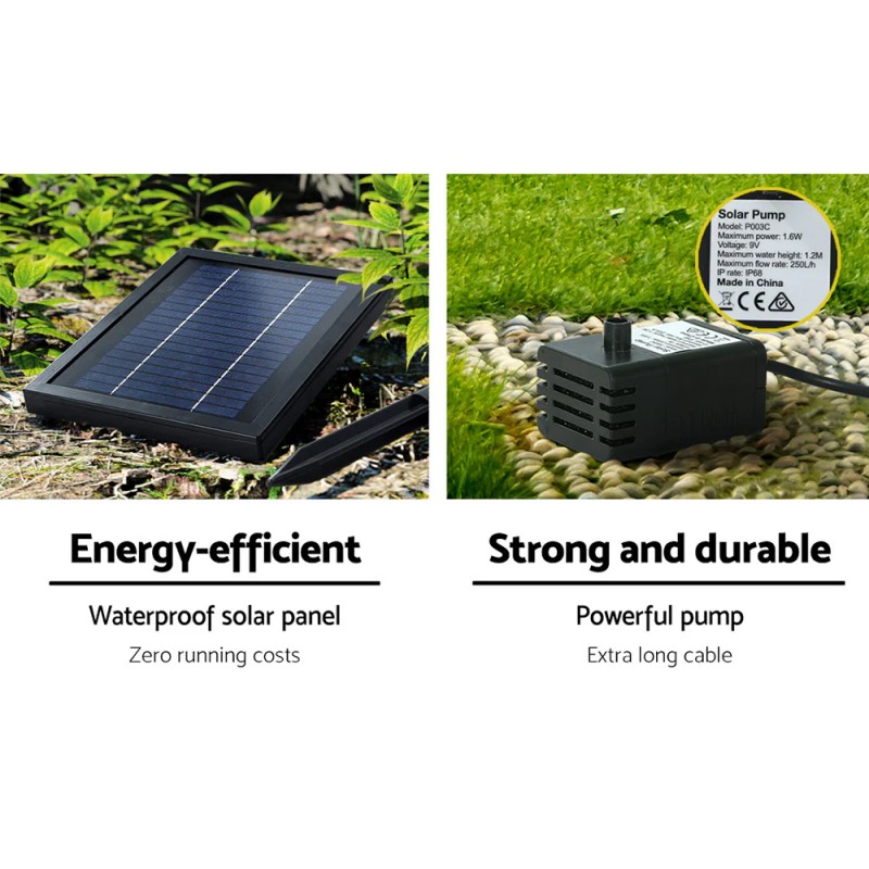 Gardeon Solar Water Feature with LED Lights 3 Tiers 76cm Gardeon Solar Water Feature with LED Lights 3 Tiers 76cm