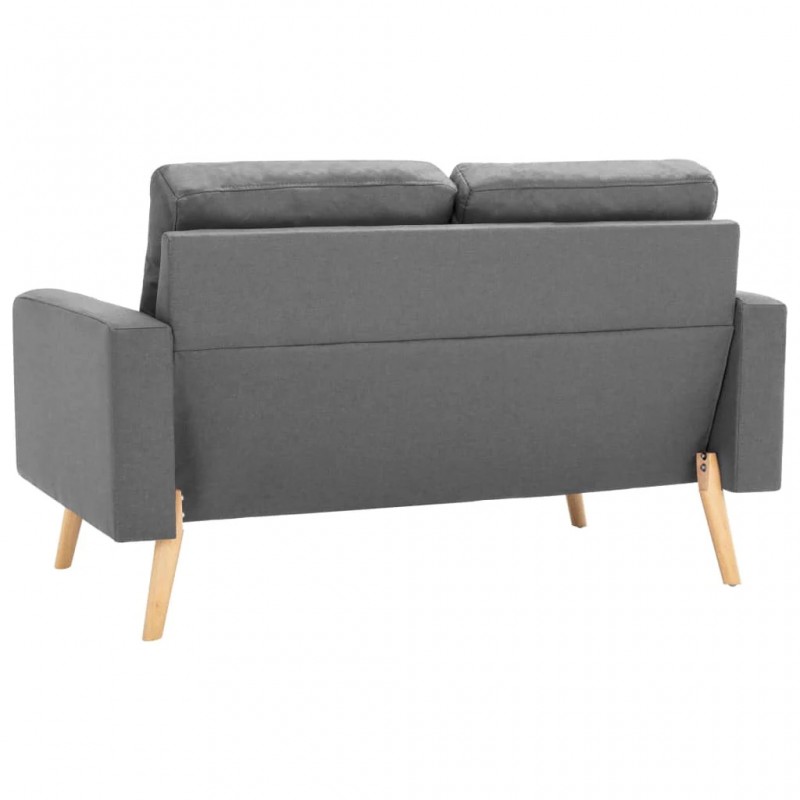 2-Seater Sofa Light Grey Fabric 2-Seater Sofa Light Grey Fabric