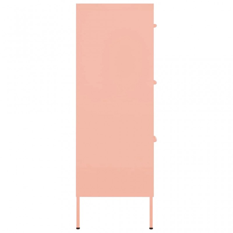 Drawer Cabinet Pink 80x35x101.5 cm Steel Drawer Cabinet Pink 80x35x101.5 cm Steel
