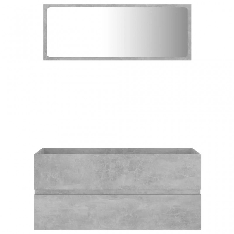 2 Piece Bathroom Furniture Set Concrete Grey Engineered Wood 2 Piece Bathroom Furniture Set Concrete Grey Engineered Wood