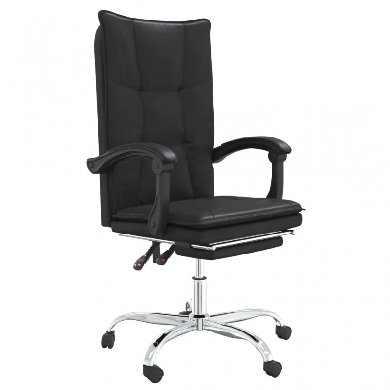 Reclining Office Chair Black Faux Leather