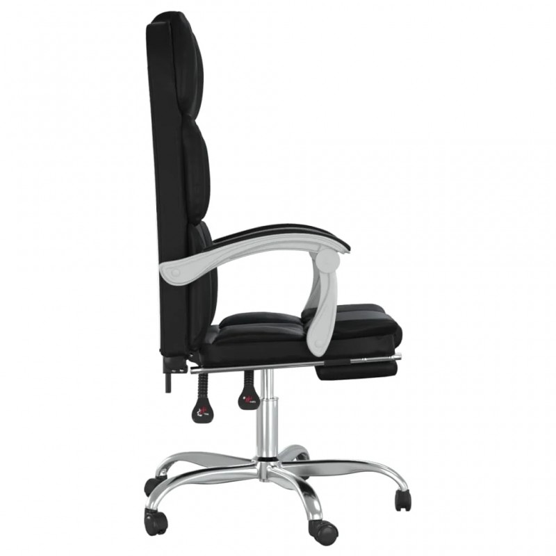 Reclining Office Chair Black Faux Leather Reclining Office Chair Black Faux Leather