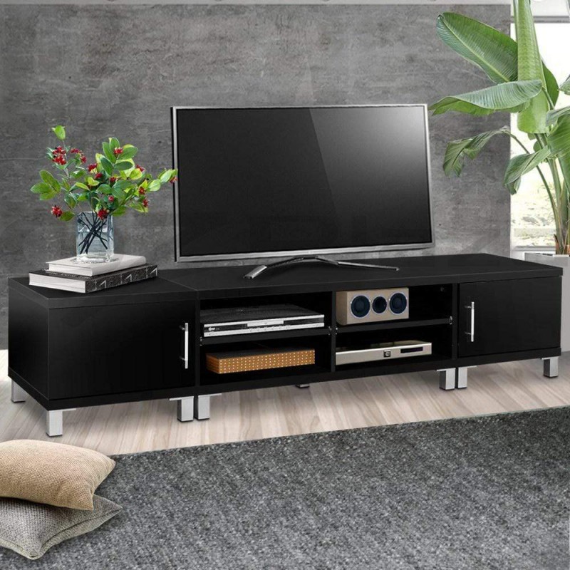 Artiss TV Cabinet Entertainment Unit 190cm Black Danson Artiss TV Cabinet Entertainment Unit 190cm Black Danson