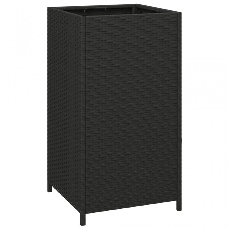 Trash Bin Black 40x40x80 cm Poly Rattan Trash Bin Black 40x40x80 cm Poly Rattan