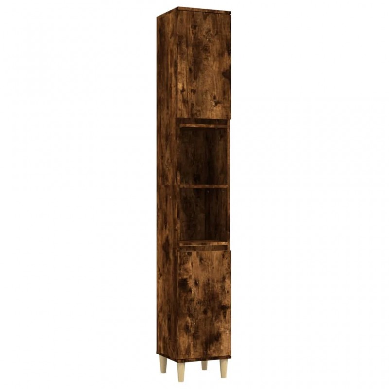 Bathroom Cabinet Smoked Oak 30x30x190 cm Engineered Wood Bathroom Cabinet Smoked Oak 30x30x190 cm Engineered Wood