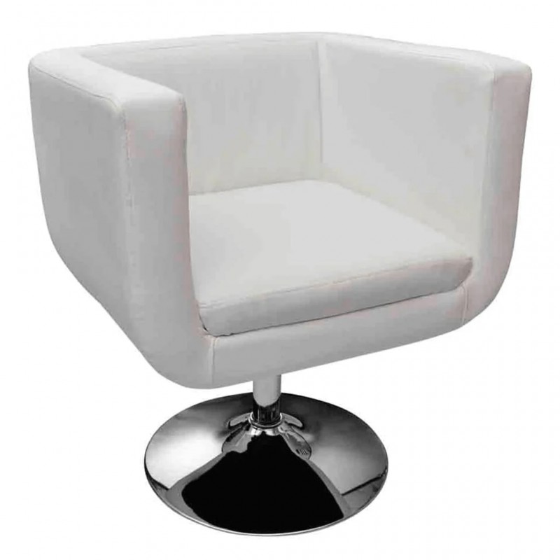 Bar Chairs 2 pcs White Faux Leather Bar Chairs 2 pcs White Faux Leather