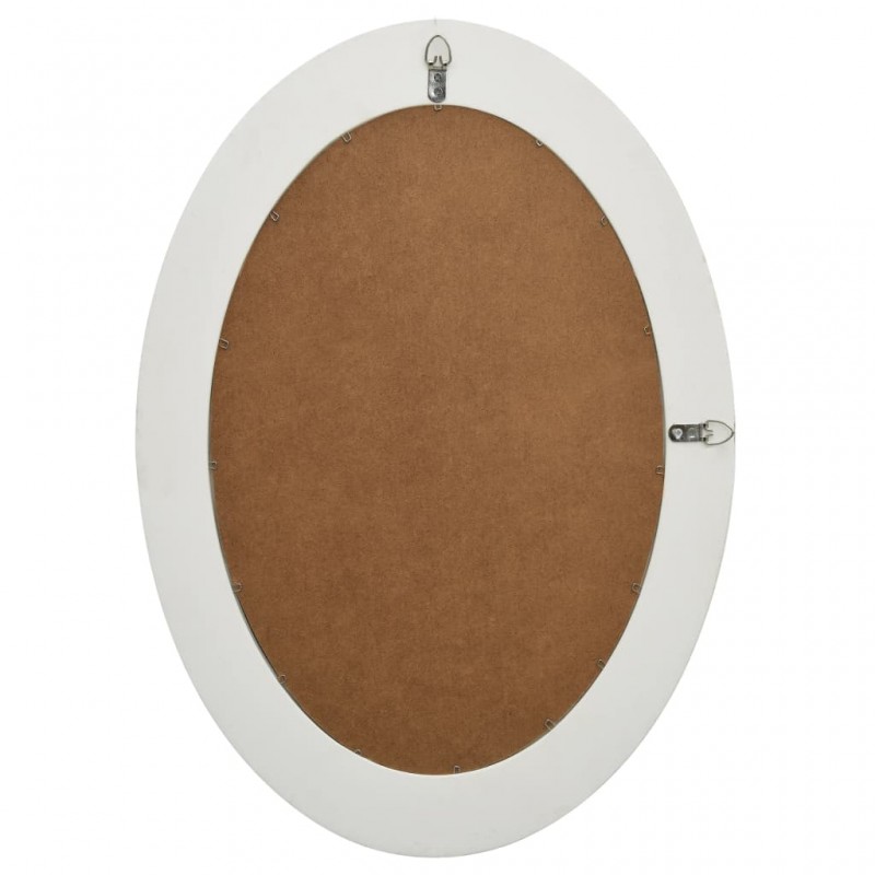 Wall Mirror Baroque Style 50x70 cm White Wall Mirror Baroque Style 50x70 cm White