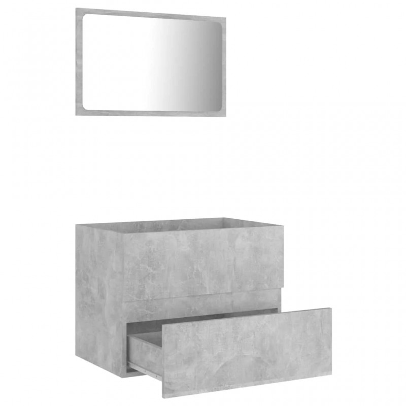 2 Piece Bathroom Furniture Set Concrete Grey Engineered Wood 2 Piece Bathroom Furniture Set Concrete Grey Engineered Wood