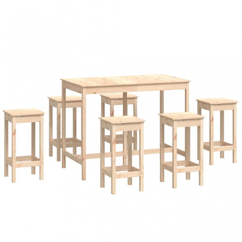 7 Piece Bar Set Solid Wood Pine 7 Piece Bar Set Solid Wood Pine